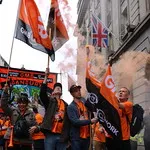 TUC's New Deal demo in central London, Saturday 12 May. GMB activists were marching for an end to zero hours contacts, an end to neglect of our public services and an end to Tory austerity.