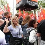 TUC's New Deal demo in central London, Saturday 12 May. GMB activists were marching for an end to zero hours contacts, an end to neglect of our public services and an end to Tory austerity.