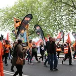 TUC's New Deal demo in central London, Saturday 12 May. GMB activists were marching for an end to zero hours contacts, an end to neglect of our public services and an end to Tory austerity.