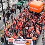 TUC's New Deal demo in central London, Saturday 12 May. GMB activists were marching for an end to zero hours contacts, an end to neglect of our public services and an end to Tory austerity.